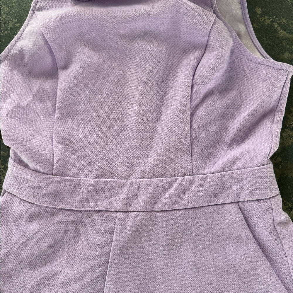 Lavender Ruffle Neck Romper - Picture 3 of 5